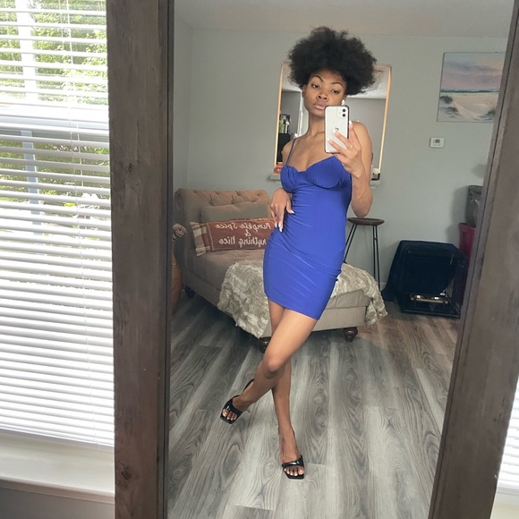 Royal Blue Bodycon Mini Dress - Picture 4 of 9